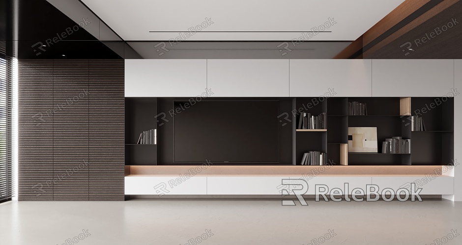 Modern TV background cabinet TV background wall model