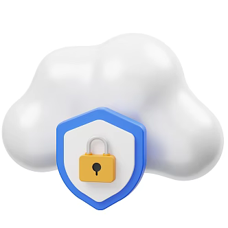 Modern cloud space lock cartoon cloud cartoon lock 3d model