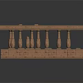 Classical Stone Architectural Structure With Brick Columns And Railing