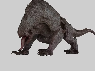 Fierce Mythical Monster With Rough Skin Sharp Claws And Extended Tongue 3d model