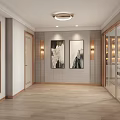 Modern Study Room Interior With Wooden Desk Black Piano And Glass Bookcase
