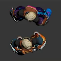 Game And Movie Character With Colorful Outfits Helmet Futuristic Design And Glowing Sneakers