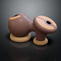 Musical Instrument Art Supplies Brown Drums With Orange Accents And Woven Mats Base