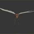 Red Tailed Dragonfly With White Transparent Wings And Orange Body Against Dark Background