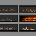 Modern Built in Fireplaces with Various Realistic Flame Effects and Designs 3d model