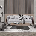 Modern sofa coffee table combination 3d model