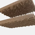 Modern Brown Ceiling Design With Wavy Textured Layers And Elegant Patterns 3d model