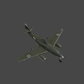 Olive Green Vintage WWII Military Jet Fighter With Single Seat And Iron Cross Insignia