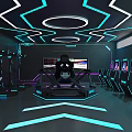 VR Experience Center Featuring Interactive Platform Immersive Technology And LED Lights 3d model