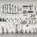 Complete Modern Bathroom Fixture Combination With Shower Heads Faucets Sinks Toilets And Racks