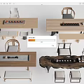 Tea Table and Chair Tea Table Tea Table Poor Table and Chair Combination 3d model