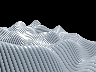 Modern Sofa and Coffee Table Set With Wavy Curves and Flowing Layered Design 3d model