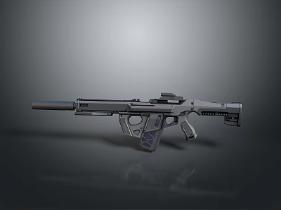 Futuristic Modern Tactical Rifle With Scope Grip Sleek Barrel And Body Design 3d model