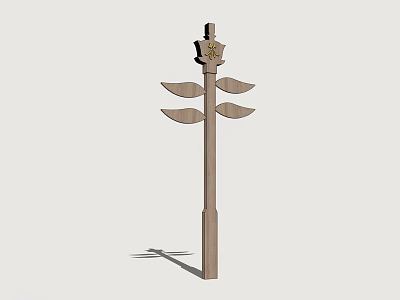 Vintage Wooden Signpost With Multiple Direction Signs And Decorative Top 3d model