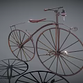 Vintage Bicycle With Large Front Wheel Small Rear Wheel And Leather Seat