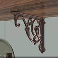 Bright Kitchen Interior With Wall Mounted Wooden Shelves Holding Various Kitchenware And Green Plants