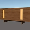Wall Mounted Wooden Cabinet with Brass Metal Handles Modern Sleek Design for Living Room Storage