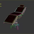 Adjustable Medical Examination Table With Leather Surface And Metal Frame Green Base