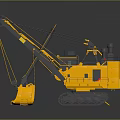 Yellow Heavy Duty Construction Excavator With Tracks And Front Bucket