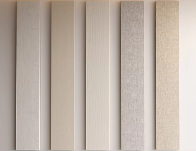 Various Neutral Toned Textured Material Samples For Home Wall Decor Strips 3d model