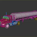 Red Tanker Truck With Silver Cylindrical Tank On Shiny Reflective Surface