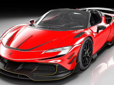 Red Convertible Sports Car With Sleek Aerodynamic Design And Black Accents 3d model