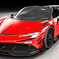 Red Convertible Sports Car With Sleek Aerodynamic Design And Black Accents