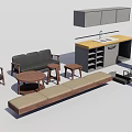 Assorted Home Furniture Collection With Sofa Table Chair Cabinet And Bookshelf