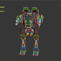 Green Mechanical Mech Robot Featuring Futuristic Design And Weapons 3d model