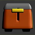 Red And Yellow Toaster With Silver Top Two Slots Modern Electric Design