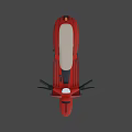 Game Movie Character Riding Red Scooter With Beige Seat Black Handlebar White Tires