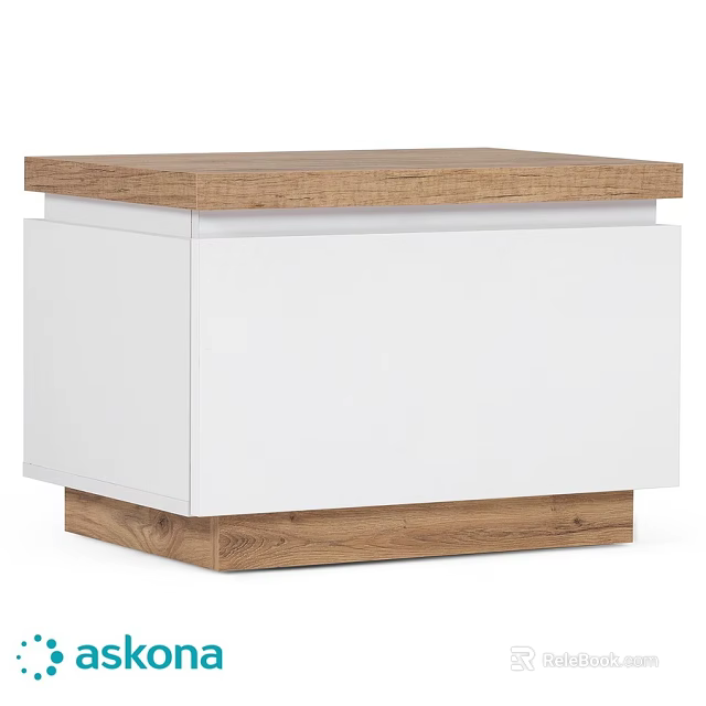 Modern White Dresser With Wooden Top And Minimalist Design Storage Unit 3d model 