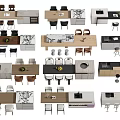 Modern Bar Counter Designs With Wooden And Marble Surfaces And Matching Bar Stools