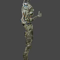 Game Movie Character Mechanical Robot Featuring Complex Metal Structure Detailed Joint Design And Headlight