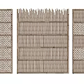 Wooden Room Partitions With Lattice And Vertical Slat Designs For Interior Decor