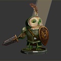 Modern game character owl warrior owl soldier 3d model