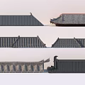 Traditional Chinese Roof Components With Various Tile Patterns And Eaves Designs 3d model