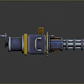 Futuristic Plasma Cannon Weapon With Metallic Structure Control Panel And Glowing Blue Accents