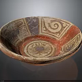 Intricate Traditional Sculpted Bowl With Handcrafted Geometric Patterns And Red Glaze
