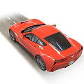 Red Sports Car With Streamlined Design Black Roof And Shiny Alloy Wheels