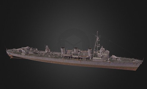 modern warship destroyer weapon ship cruiser ship 3d model