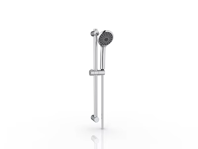 Modern Adjustable Shower Head Set with Handheld Sprayer Chrome Finish Slide Bar and Flexible Hose 3d model