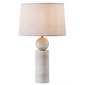 Table Lamp with Light Beige Lampshade and Spherical Globe on Marble Base