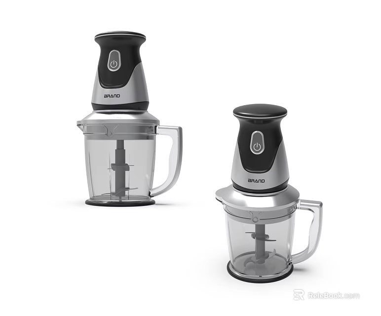 AVKO Kitchen Appliances Food Processors With Different Sizes Transparent Containers Black And Silver Design 3d model 