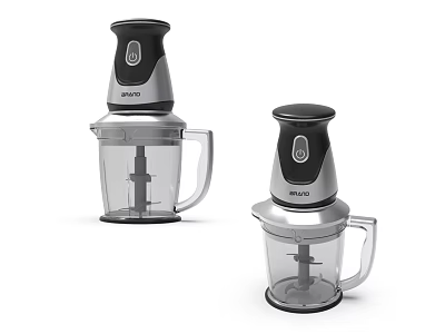 AVKO Kitchen Appliances Food Processors With Different Sizes Transparent Containers Black And Silver Design 3d model