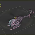 Space and Aerospace Support Helicopter With Rotating Propeller And Interior Equipment