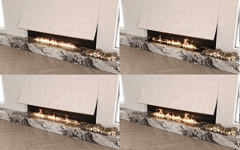 Modern Fireplace Electronic Flame Fireplace 3d model