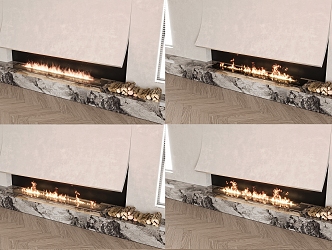 Modern Fireplace Electronic Flame Fireplace 3d model