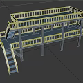 Industrial Multi Level Platform Equipment With Yellow Railings And Steel Support Structure