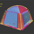 Pink and Blue Tent with Door and Window for Outdoor Camping Use